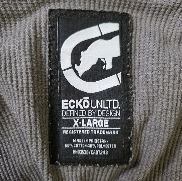 🦏 Ecko Unltd Gray Hooded Cardigan Sz XL - Picture 4 of 8